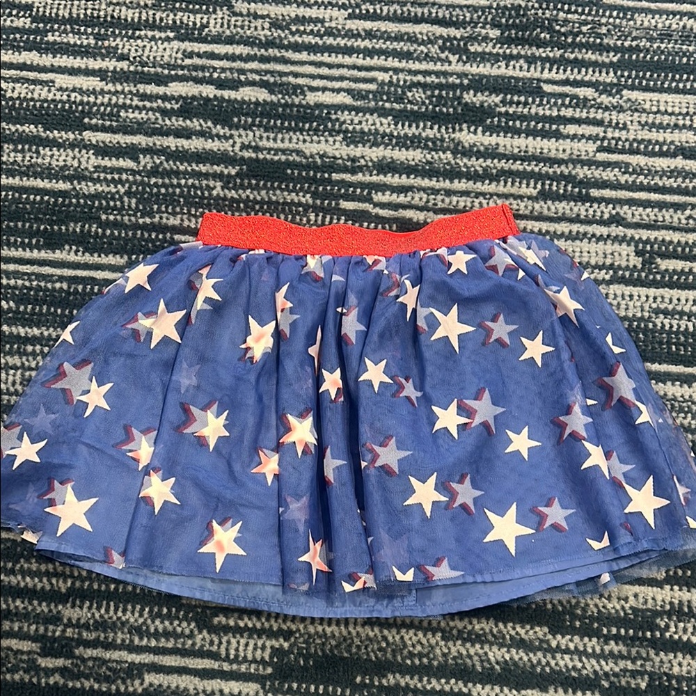 Cat & Jack Blue Star Skirt with Red Waistband